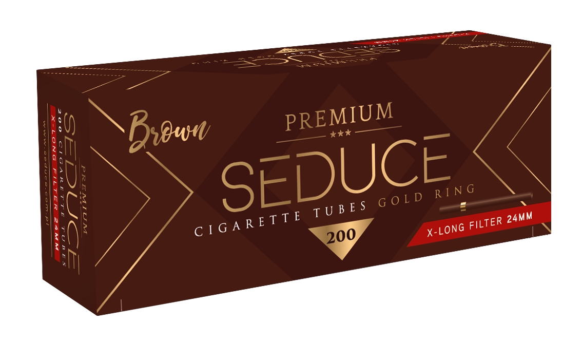 Brown Cigarette Filter Tubes with Gold Ring