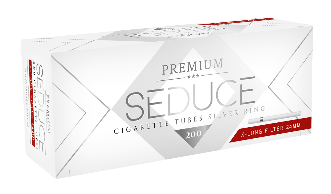 Cigarette Filter Tube White with Hot Foil Silver Ring 200