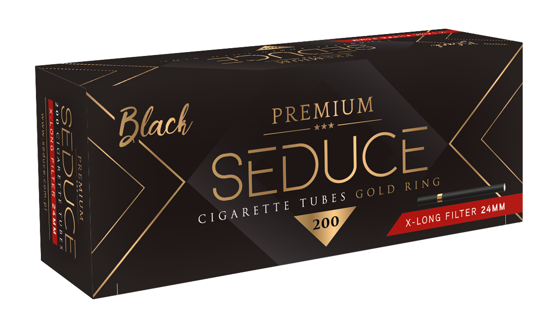 Black Cigarette Filter Tubes with Gold Ring